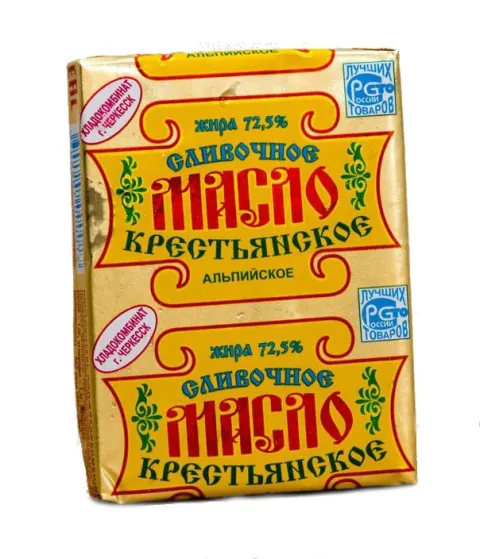 Масло сливочное "Крестьянское" 170 г 72,5%