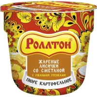 Пюре картофельное быстрого приготовления РОЛЛТОН "Жареные лисички со сметаной" с ржаными гренками 40 г