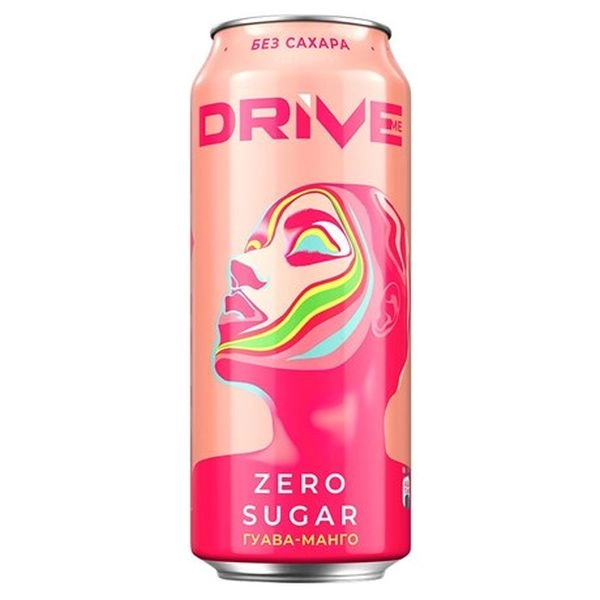 Напиток энергетический DRIVE ME "Zero Sugar Guava-Mango" газированный 449 мл