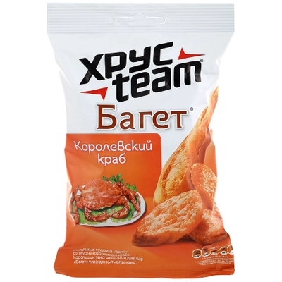 Сухарики ХРУСTEAM пшеничные багет королевский краб 60 г