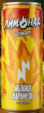 Напиток LIT ENERGY "Яблоко-карамель" с витаминами сильногазированный 0.33 л