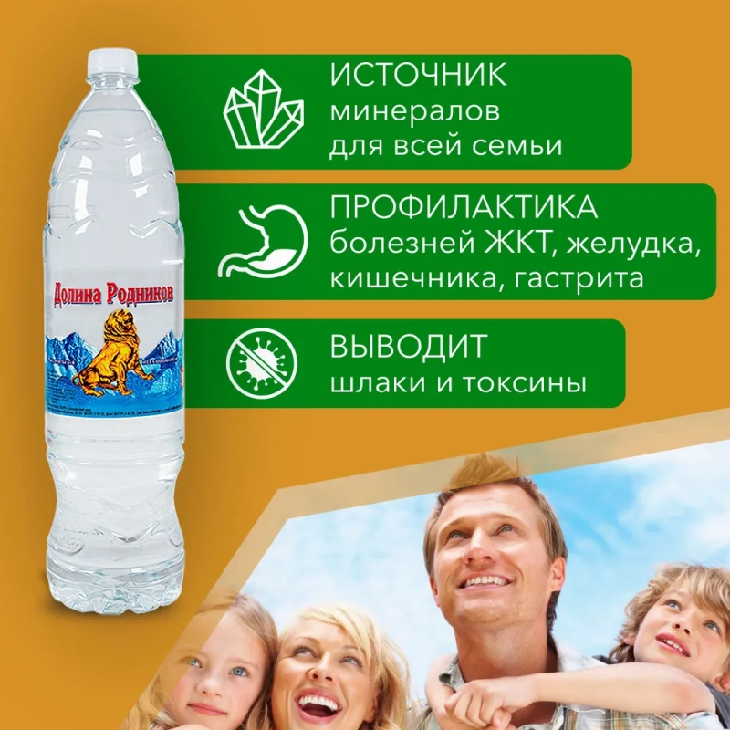 Вода питьевая РУЧЕЕК "Долина родников" газированная 1.5 л