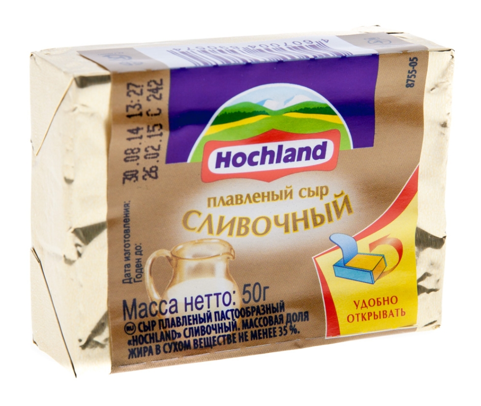 Сыр HOCHLAND плавленый сливочный 50 г 35% Сыр HOCHLAND плавленый сливочный 50 г 35%