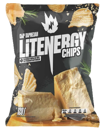 Чипсы LIT ENERGY CHIPS "Сыр Пармезан" рифленые 120 г