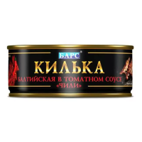 Килька БАРС балтийская неразделанная в томатном соусе "чили" 250 г