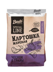 Чипсы BRUTO "Картошка жареная" с чесноком и травами 120 г