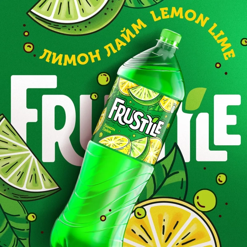 Напиток FRUSTYLE Напиток FRUSTYLE "Лимон-лайм" сильногазированный 1.5 л