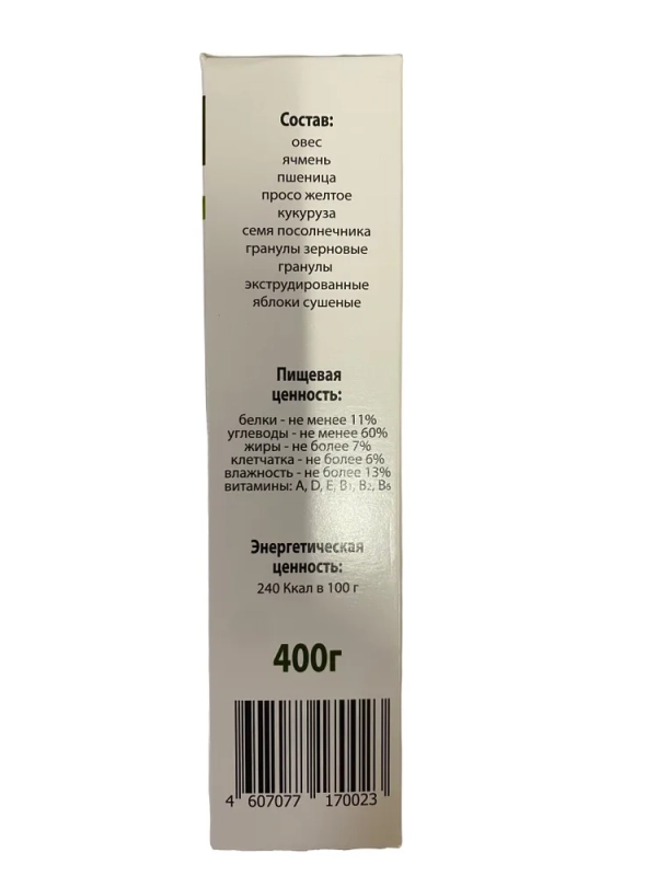 Зерносмесь ЛЮБИМЧИК с фруктами для хомяков 400 г