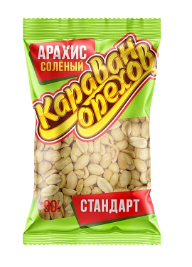 Арахис КАРАВАН ОРЕХОВ "Стандарт" жареный соленый 90 г