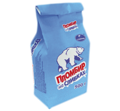 Мороженое СЛАВИЦА "Пломбир на сливках" ванильное 500 г 12%