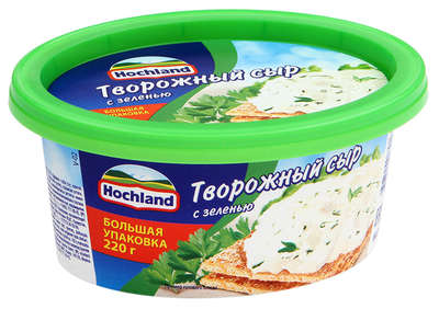 Сыр HOCHLAND творожный с зеленью 220 г 60%