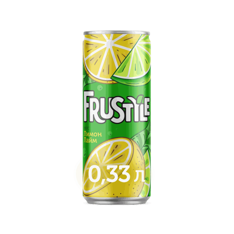 Напиток FRUSTYLE "Лимон-Лайм" сильногазированный 0.33 л
