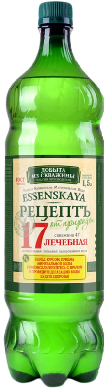 Вода минеральная РЕЦЕПТ ОТ ПРИРОДЫ Вода минеральная РЕЦЕПТ ОТ ПРИРОДЫ "Ессенская Нагутская-17" природная лечебная газированная 1.45 л