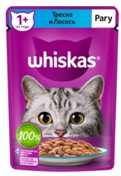 WHISKAS рагу треска и лосось 75 г