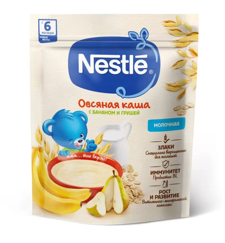 Каша NESTLE "Овсяная" молочная с грушей и бананом 200 г