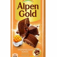 Шоколад ALPEN GOLD "Тропический кокос" молочный 80 г