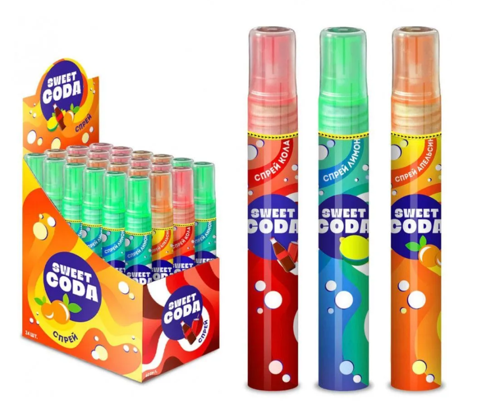 Жидкая конфета SWEET CODA спрей ассорти 25 мл Жидкая конфета SWEET CODA спрей ассорти 25 мл