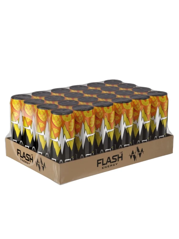 Флэш напиток энергетический NERGY "Манго и ананас" газированный 0.45 л желтый ж/б
