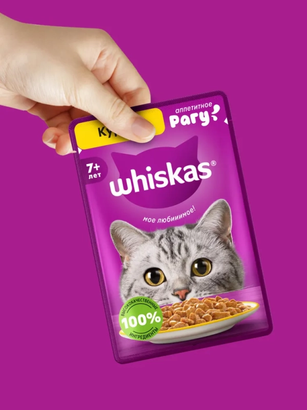 WHISKAS рагу с курицей для кошек старше 7 лет 85 г