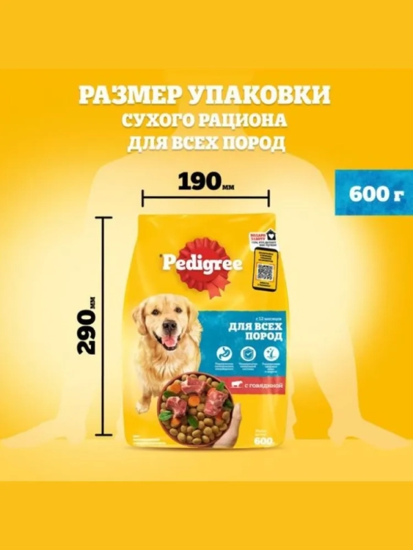 PEDIGREE с говядиной для собак всех пород 600 г PEDIGREE с говядиной для собак всех пород 600 г
