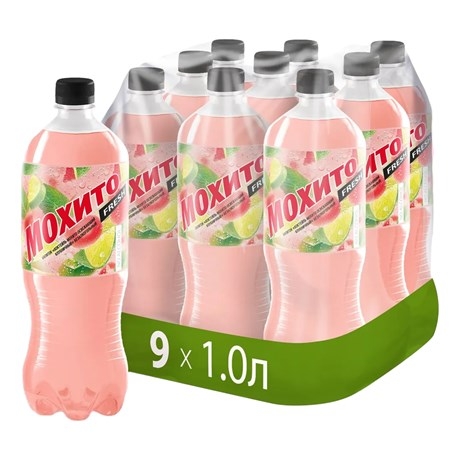 Напиток Напиток "Мохито fresh" клубничный среднегазированный 1 л