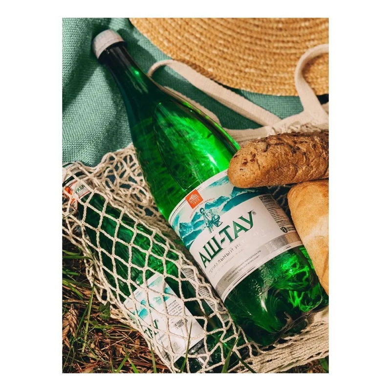 Вода минеральная АШ-ТАУ питьевая лечебно-столовая газированная 0.5 л с/б