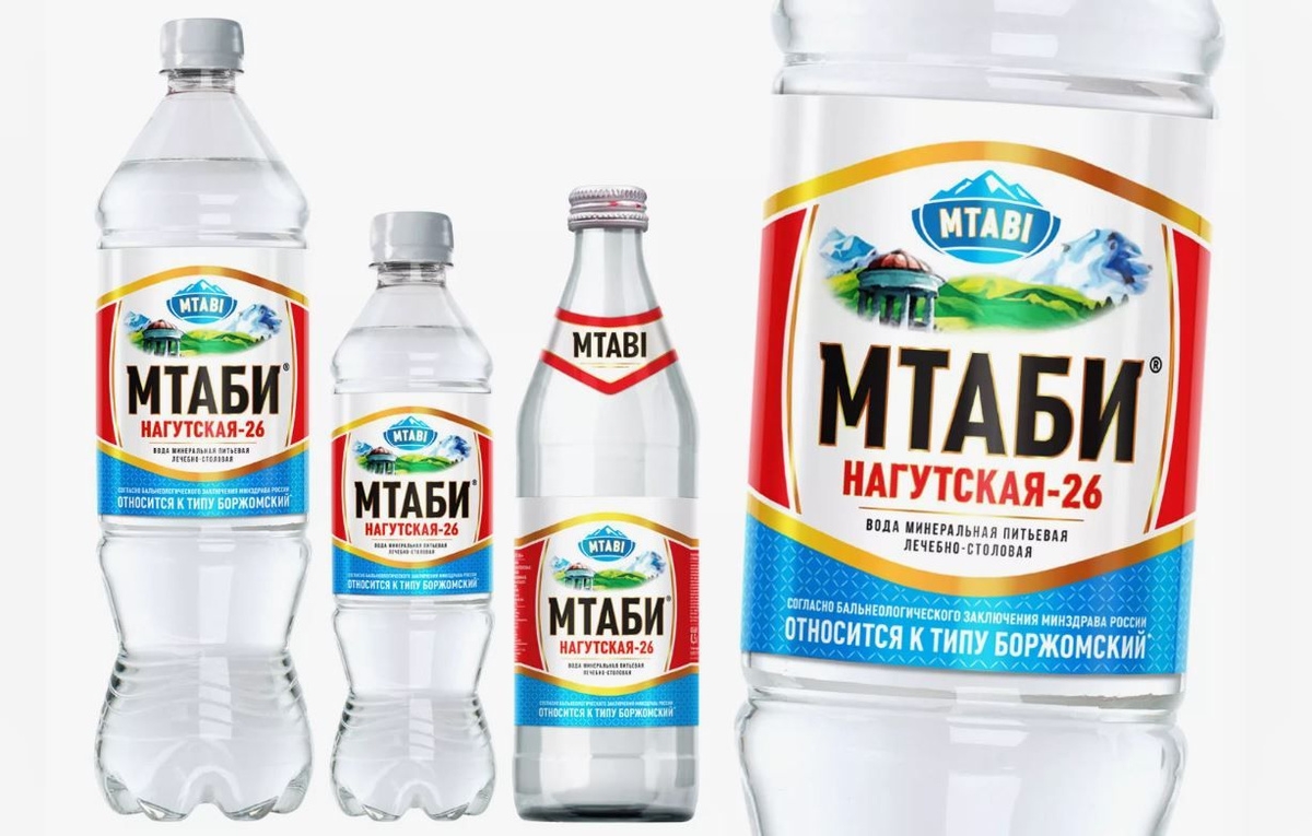 Вода минеральная МТАБИ "Нагутская-26" лечебно-столовая газированная 0.5 л