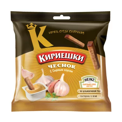 Сухарики КИРИЕШКИ ржаные чеснок с сырным соусом 60 г