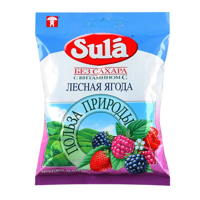 Карамель леденцовая Sula Лесная ягода без сахара уп. 60 г