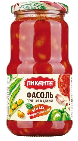 Фасоль ПИКАНТА печеная в аджике 470 г