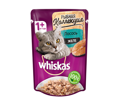 WHISKAS "Рыбная коллекция" лосось в желе 85 г