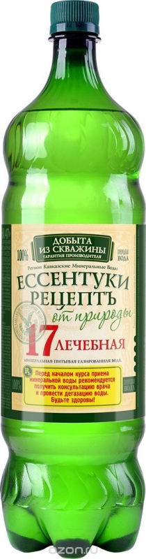 Вода минеральная РЕЦЕПТ ОТ ПРИРОДЫ Вода минеральная РЕЦЕПТ ОТ ПРИРОДЫ "Ессенская Нагутская-17" природная лечебная газированная 1.45 л