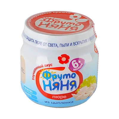 ФрутоНяня Пюре цыпленок 6+ мес. бан. 80г