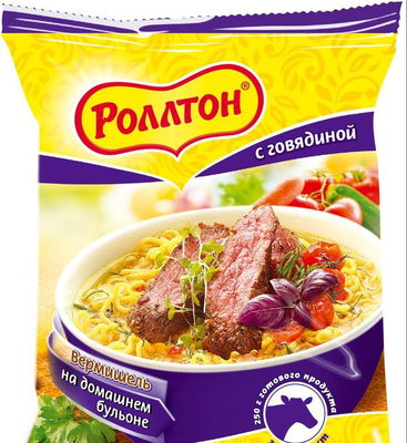 Вермишель РОЛЛТОН на домашнем бульоне с говядиной 60 г