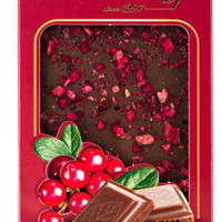 Шоколад DEMIDOFF молочный с добавлением кусочков сушеной клюквы 80 г