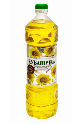 Масло подсолнечное КУБАНОЧКА рафинированное 1 л