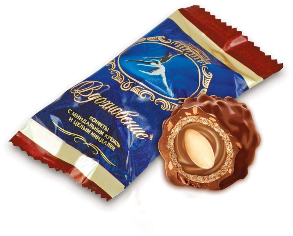 Конфеты ВДОХНОВЕНИЕ с миндальным кремом и целым миндалем 150 г