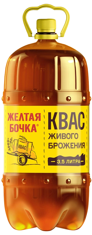 Квас ЖЕЛТАЯ БОЧКА живого брожения 3.5 л
