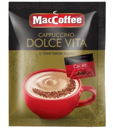 Кофейный напиток растворимый MACCOFFEE Cappuccino Dolce Vita с какао 24 г