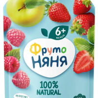 Десерт фруктовый ФРУТОНЯНЯ из яблок клубники и малины с 6 месяцев 90 г