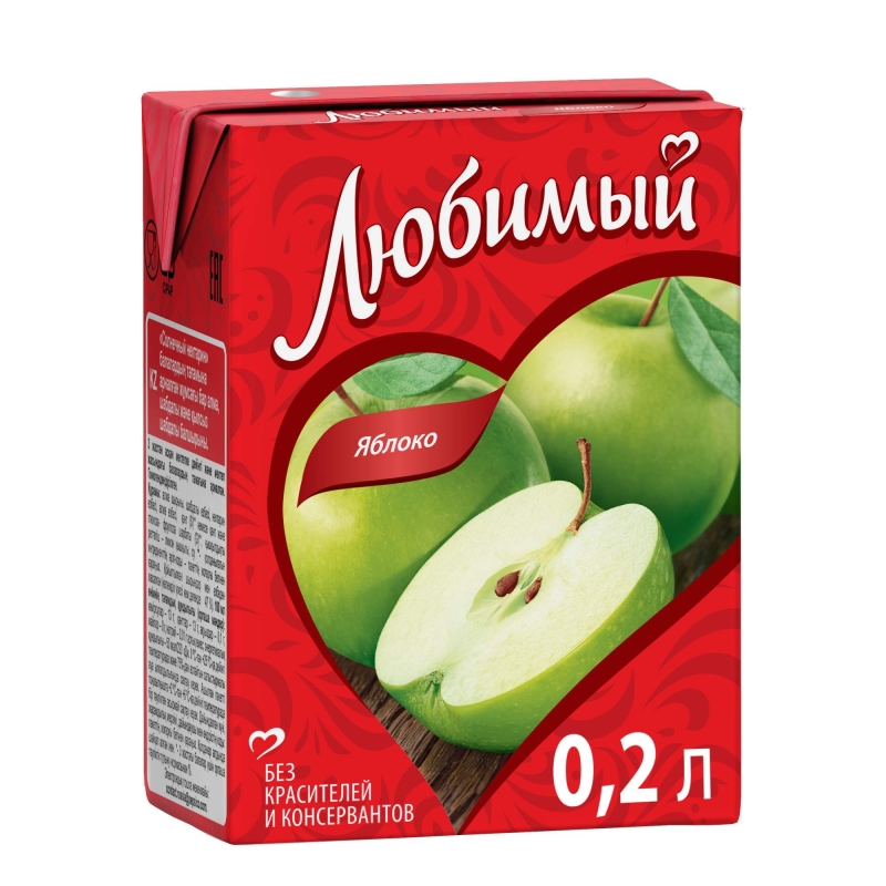 Нектар ЛЮБИМЫЙ яблоко 0.2 л