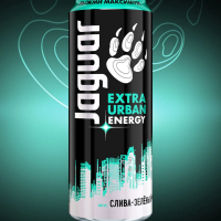 Напиток энергетический JAGUAR "Extra Urban Energy"  со вкусом слива-зеленый чай газированный 440 мл