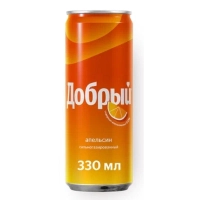 Напиток ДОБРЫЙ со вкусом апельсина газированный 0,33л ж/б
