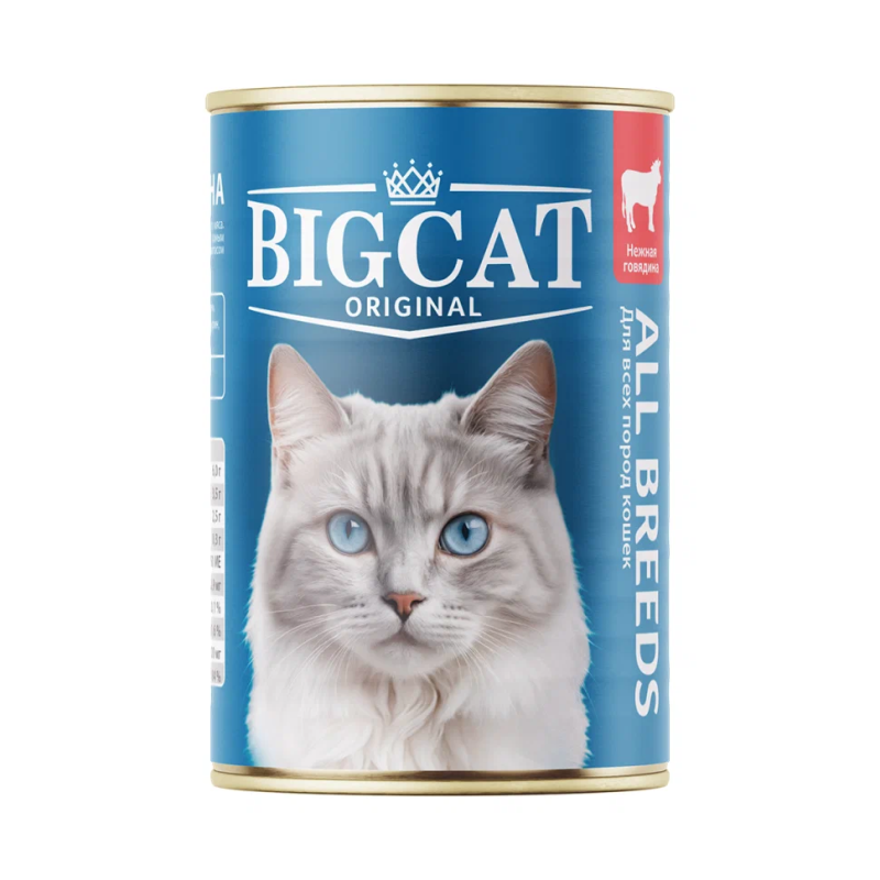 ЗООГУРМАН ЗООГУРМАН "Big Cat" для взрослых кошек говядина кусочки в желе 350 г