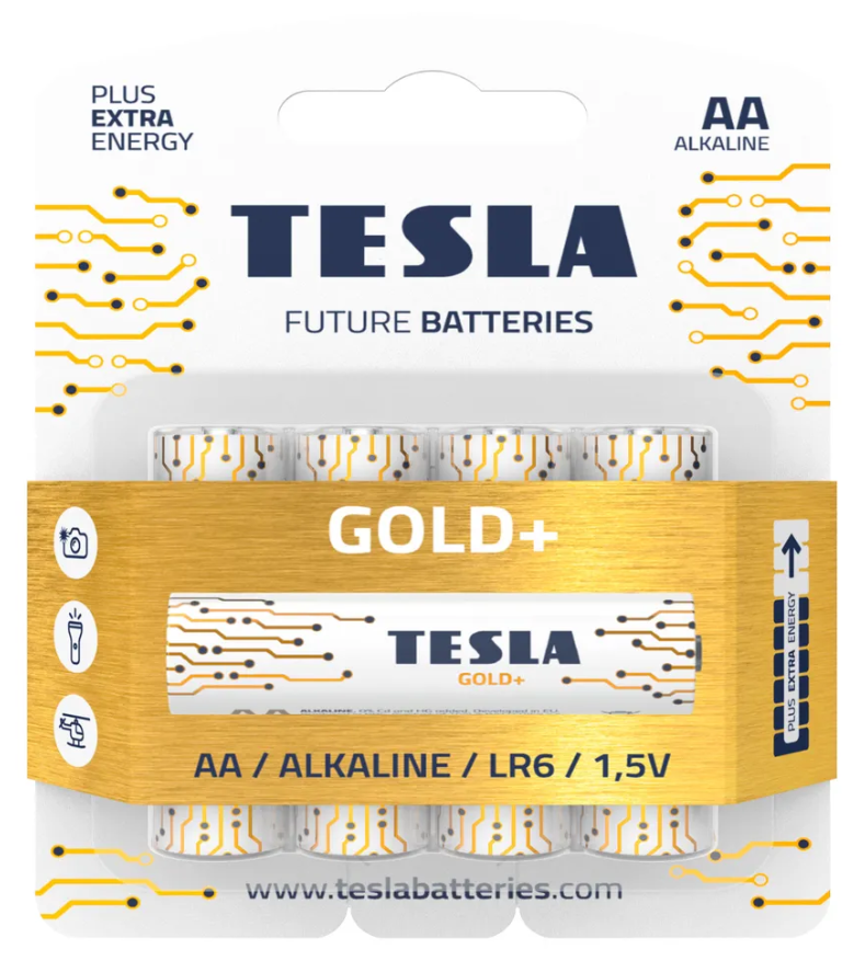 Батарейка TESLA "Gold+" AA щелочная 1шт.