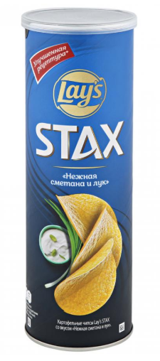 Чипсы LAYS STAX нежная сметана и лук 140 г
