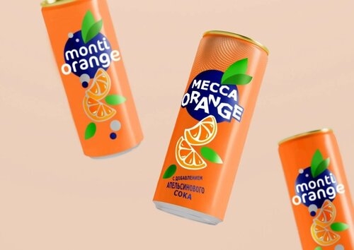 Напиток MECCA "Orange" сильногазированный 0.45 л