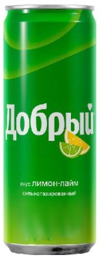 Напиток ДОБРЫЙ "Лимон-лайм" сильногазированный 0.33 л ж/б
