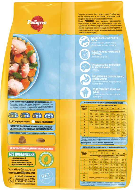PEDIGREE с курицей для щенков всех пород 600 г