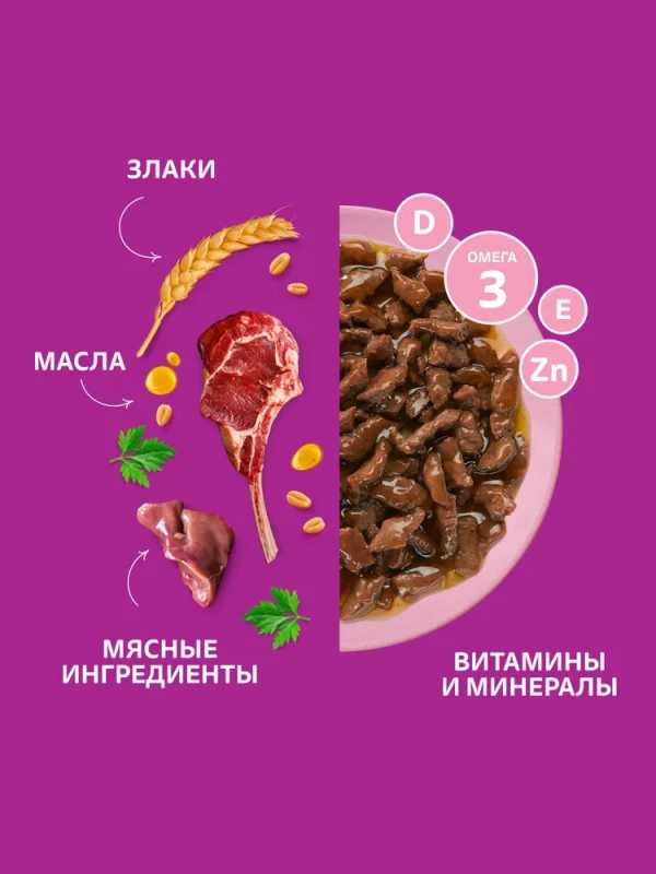 WHISKAS рагу с ягненком для котят 75 г